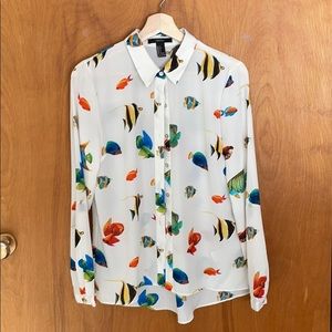 Tropical Fish print blouse